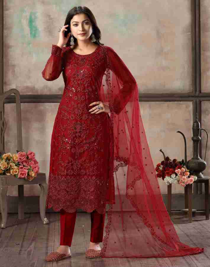 SIRIL Net Lace Embroidered Kurta Churidar Material Price in India Buy SIRIL Net Lace Embroidered Kurta Churidar Material online at Flipkart