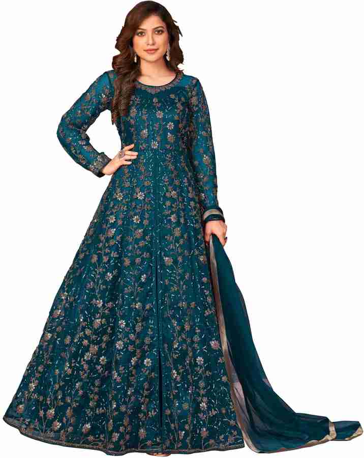 HEER FASHION Net Lace Embroidered Gown Anarkali Kurta Bottom Material Price in India Buy HEER FASHION Net Lace Embroidered Gown Anarkali Kurta Bottom Material online at Flipkart