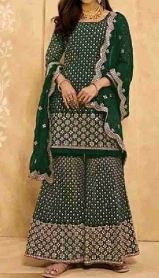 VEERA GROUPS Georgette Embellished Kurta Sharara Fabric Price in India Buy VEERA GROUPS Georgette Embellished Kurta Sharara Fabric online at Flipkart