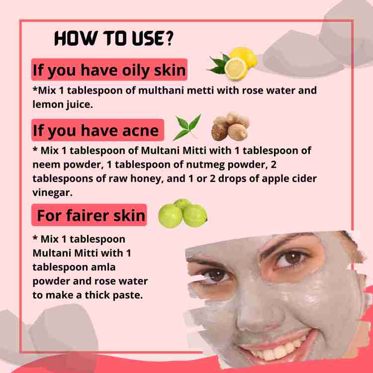 mugul Multani Mitti Powder Face Pack Tan Removal Glowing Skin