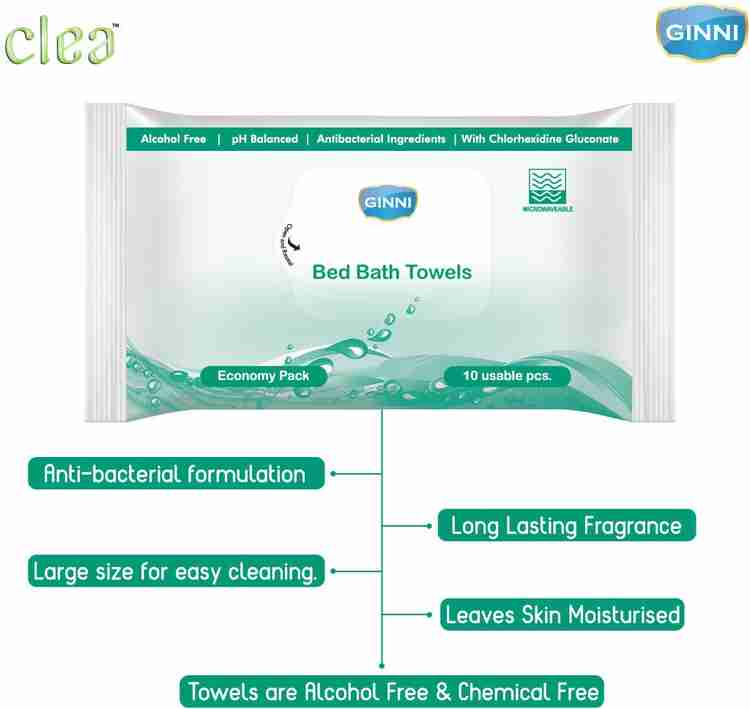 GINNI Hygiene Bed Bath Towel Wet Wipes for Adults Patients