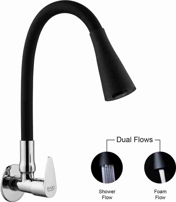 Spazio Vignette Brass Kitchen Sink Cock Tap Sink Faucet With Black