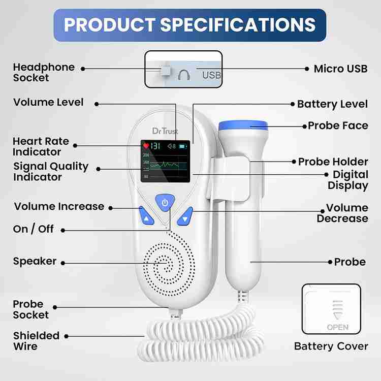 Portable baby heart rate monitor sales