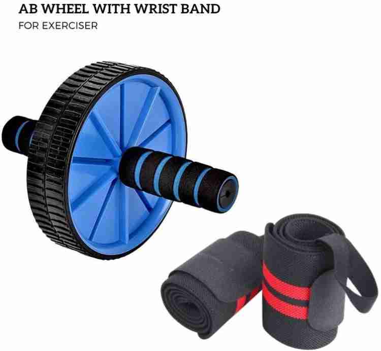 UNIXAA Dual Non-Slip AB Wheel Roller With Wrist Support Band Combo