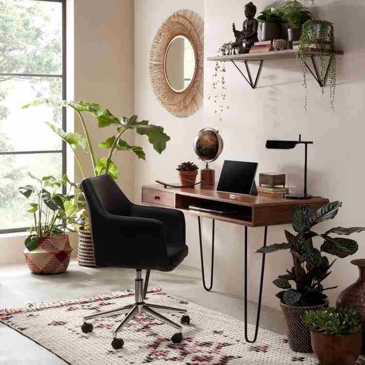 CROWNS ART Black Matte Finish Mid Century 14 Inch Hairpin Leg