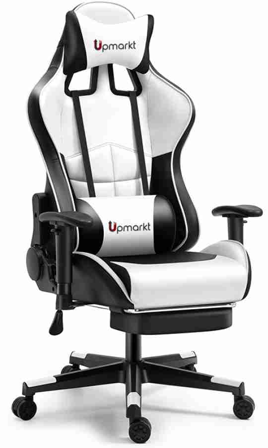 Upmarkt Pro Gamer Racing Style Ergonomic Gaming Chair White Gaming Chair