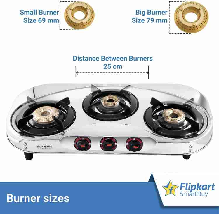 Flipkart gas stove 3 burner best sale