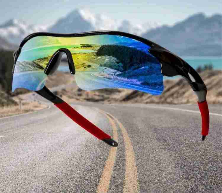 SENOTEY Sports Goggles Black Red for Cricket Running Cycling