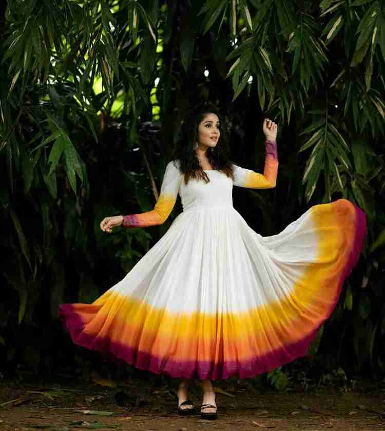 White anarkali dress flipkart outlet