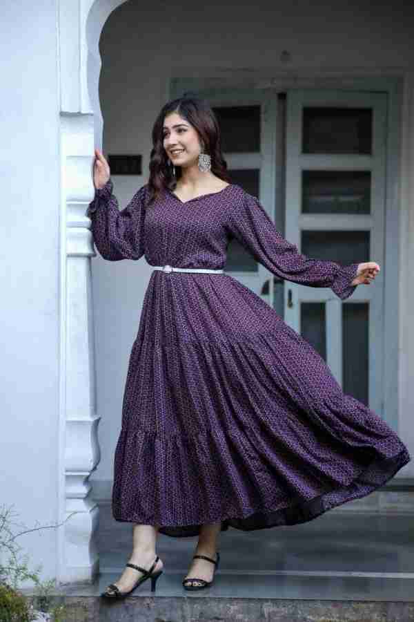 Purple sales frocks design