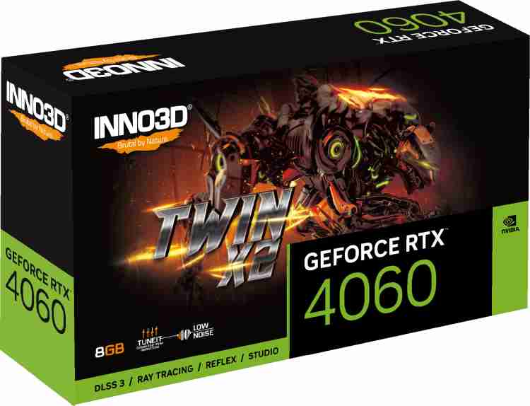 Inno3D NVIDIA GEFORCE RTX 4060 Twin X2 8GB- N40602-08D6-173051N 8 GB GDDR6  Graphics Card