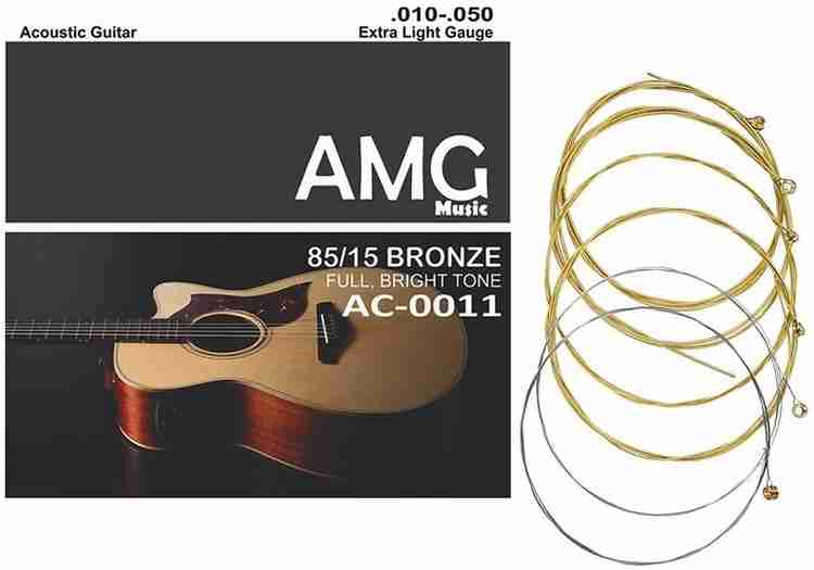 AMG Music Acoustic Guitar String Set 6 WITH NORMAL BRIGHT TONE Guitar String For Acoustic Guitar Light Weight Guitar String Set Set of 6 Guitar String Price in India