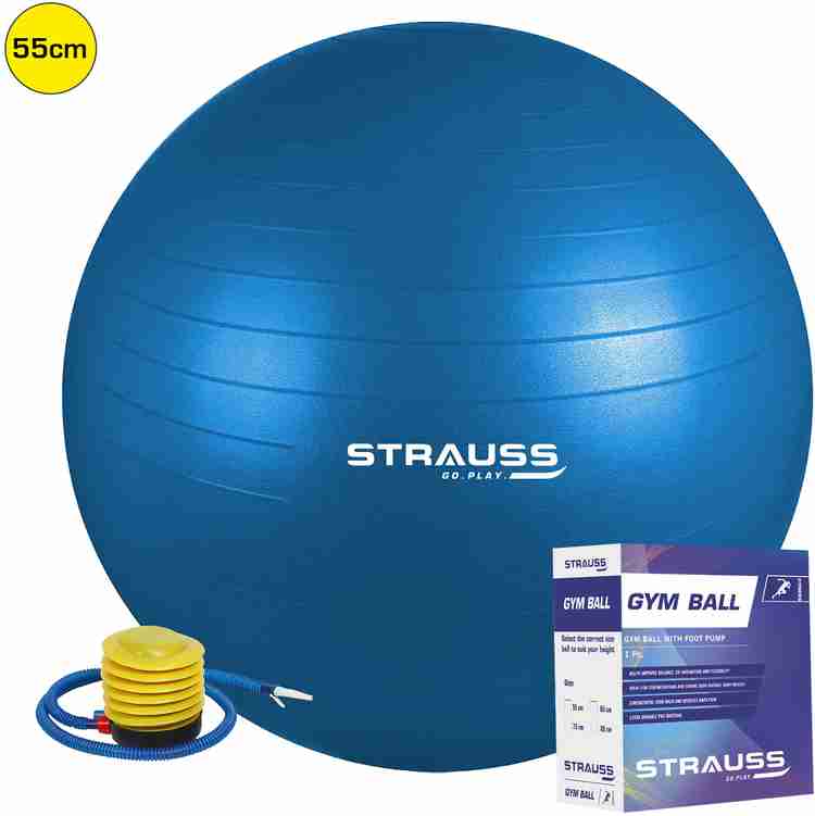 Strauss Anti Burst Gym Exercise Yoga Workout 55 Cm Blue Gym Ball Price in India Buy Strauss Anti Burst Gym Exercise Yoga Workout 55 Cm Blue Gym Ball online at Flipkart