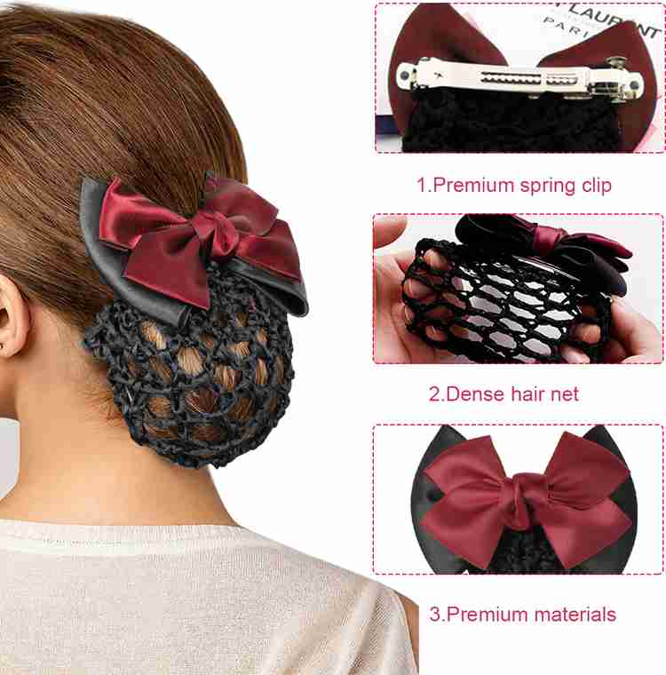 Hair clip with net for bun on sale