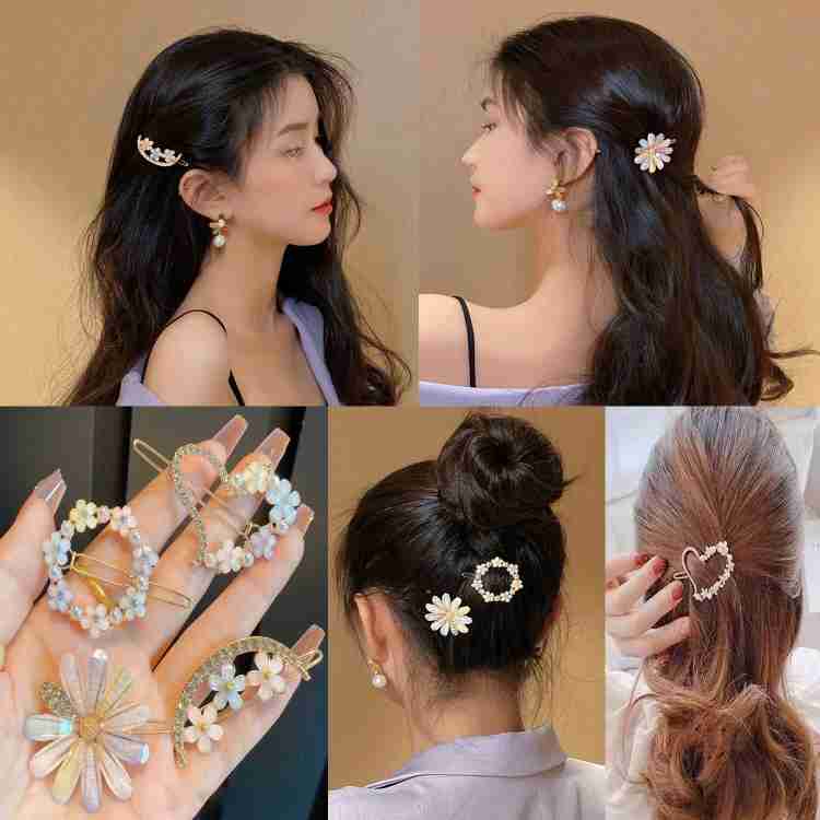 BellaStella Korean Stylish Multi Design Hair Clip & Flower Lock Pin For  Girls & Women (Pack Of 12 Pcs): Buy Online at Best Price in UAE 