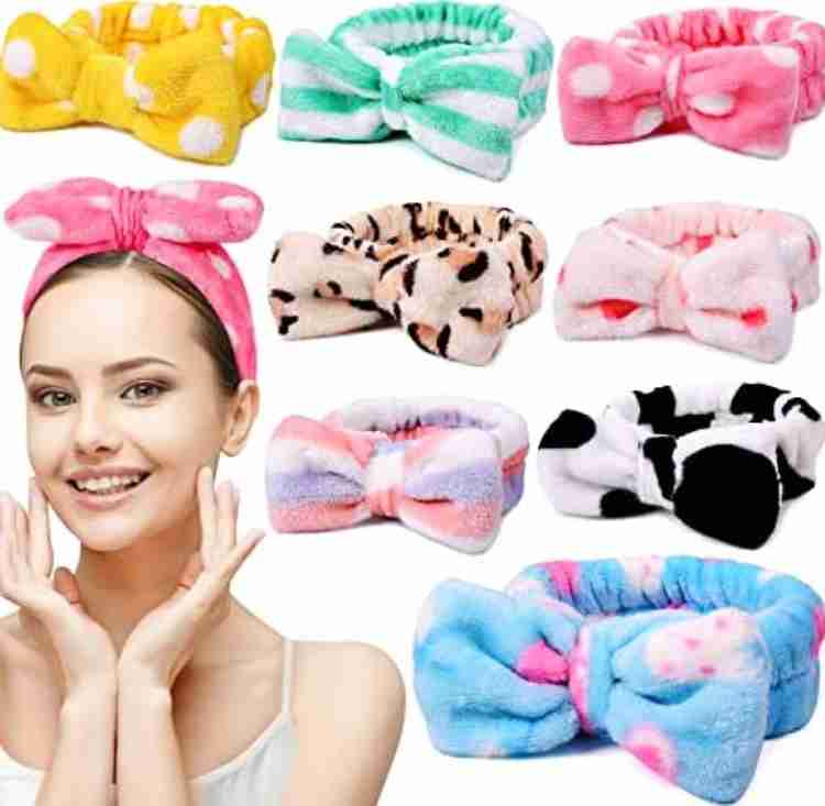 feelhigh Facial Spa Makeup Cleansing Cute Bow Velvet Elastic