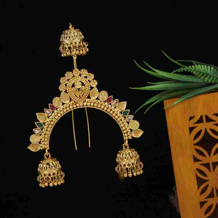 Kundan hair brooch store