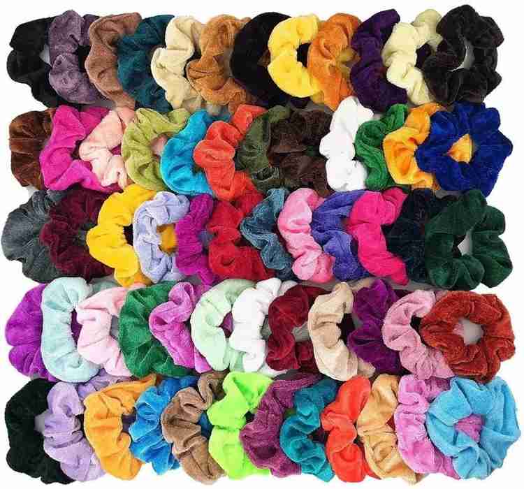 ZESCA STYLO 12Pcs Multicolored Velvet Scranches for tie Ponytail for Girls Women Rubber Band Price in India Buy ZESCA STYLO 12Pcs Multicolored Velvet Scranches for tie Ponytail for Girls