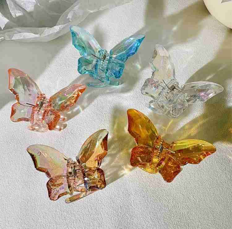 Zever Combo of 4 Trendy Crystal Colors Butterfly Clip Large Claw Clutcher  Hair Claw Price in India - Buy Zever Combo of 4 Trendy Crystal Colors Butterfly  Clip Large Claw Clutcher Hair