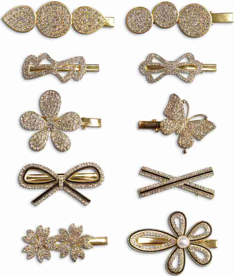 RosaStella 10 Pcs Rhinestone Korean Style Hair Clips Hair