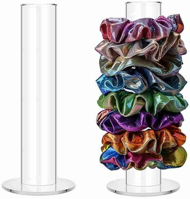 Barcrock Acrylic Scrunchie Holder Stand Clear Scrunchy Tower, Hair Tie  Organizer Rubber Band Holder Rubber Band (