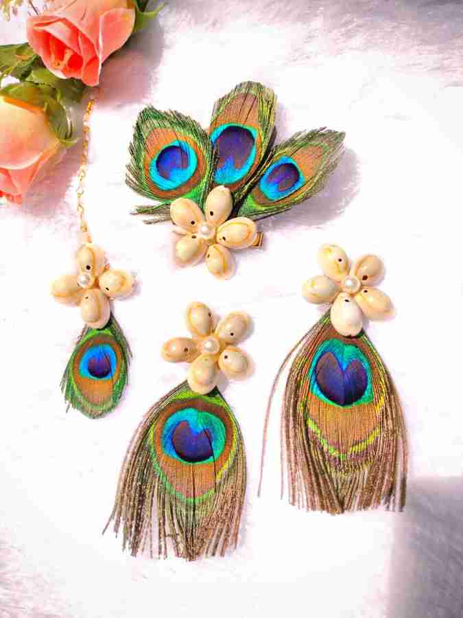 Peacock feather finger ring cheap