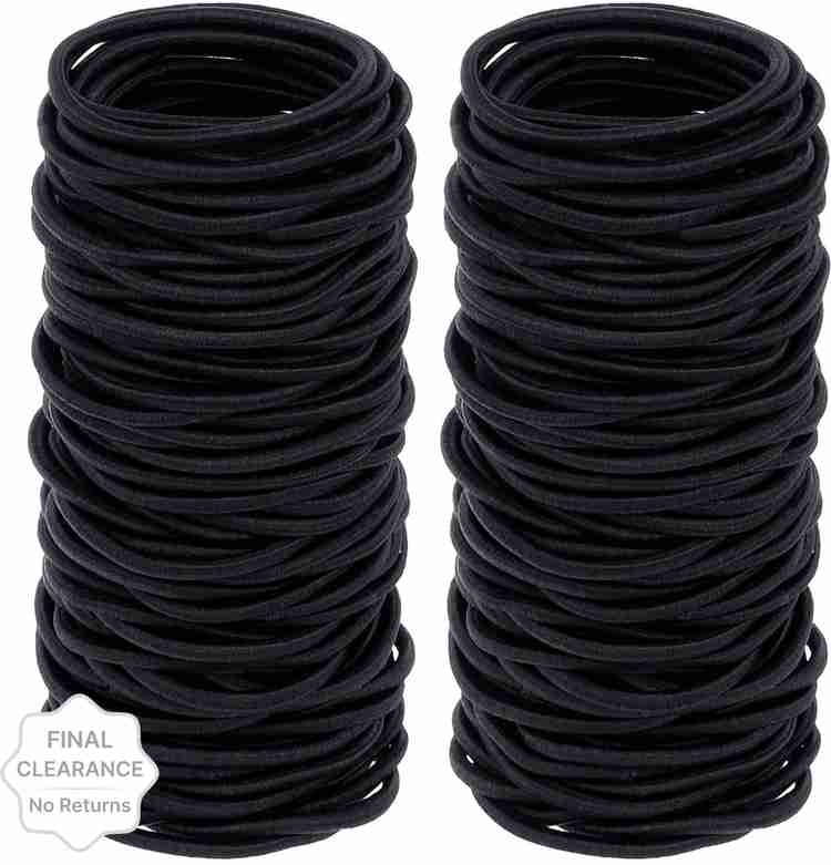 Curated Cart Black Hair Ties Band 4MM Durable Hair Accessories for