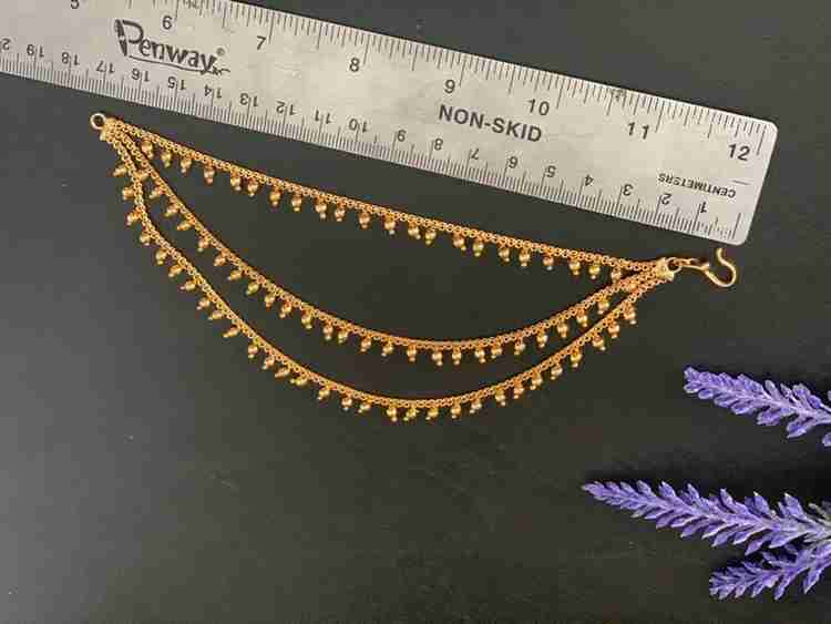 HARSHITHA COLLECTIONS GOLDEN Champaswaralu Earring Chains Elegant
