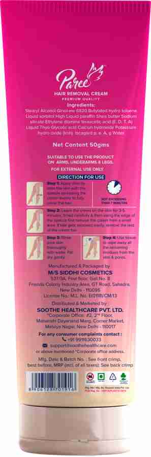 Paree Hair Removal Cream for Women, Silky Soft Smooth Skin