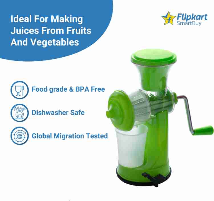 Flipkart SmartBuy Plastic Manual Juicer for Fruits Vegetables Hand Juicer Price in India Buy Flipkart SmartBuy Plastic Manual Juicer for Fruits Vegetables Hand Juicer online at Flipkart