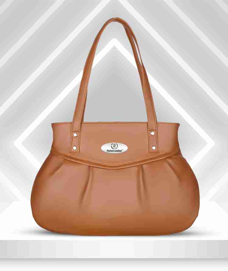 Buy perfect leather Women Tan Shoulder Bag Tan Online Best Price in India Flipkart