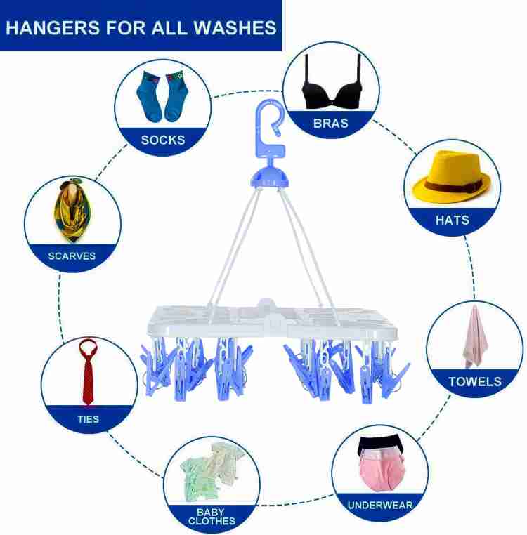 Urban Glitz Bra Hanger Socks Hanger Underwear Hanger Baby Clothes Hanger  Tie Drying Travel Hanger for Indoor or Outdoor with 8 Clip Pegs (Random  Colour) : : Home & Kitchen