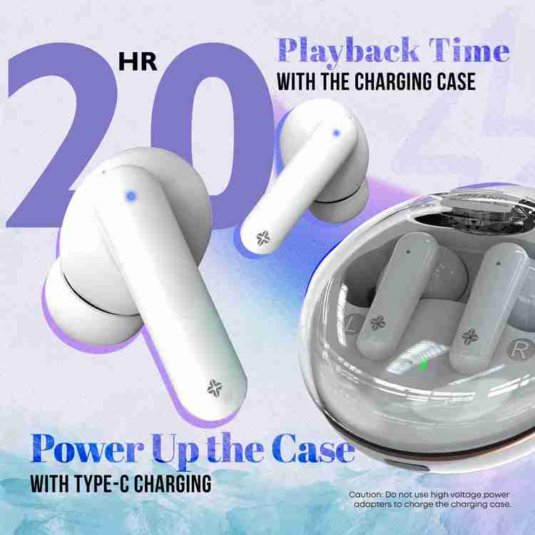 VRUX Glass Series 20H Playtime HD Calling Type C Charging TWS Earbuds Bluetooth Price in India Buy VRUX Glass Series 20H Playtime HD Calling Type C Charging TWS Earbuds Bluetooth Online