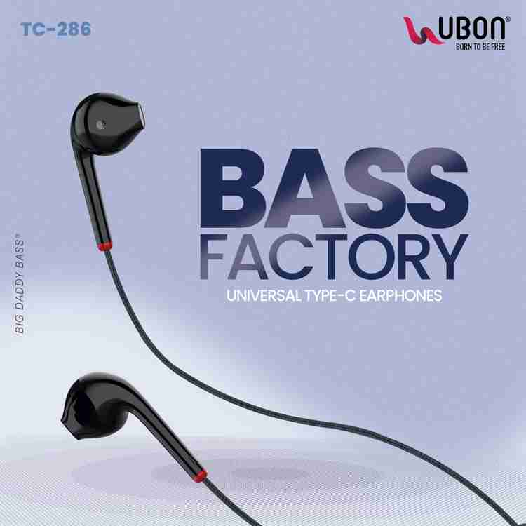 Ubon Type C Wired Earphones TC 286 Bass with Mic Wired Headset Wired