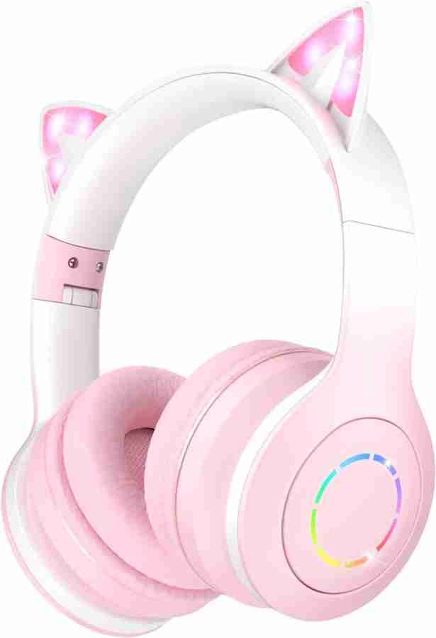 DAEMON Cat Kids Bluetooth Headphones for Girls Foldable Headset