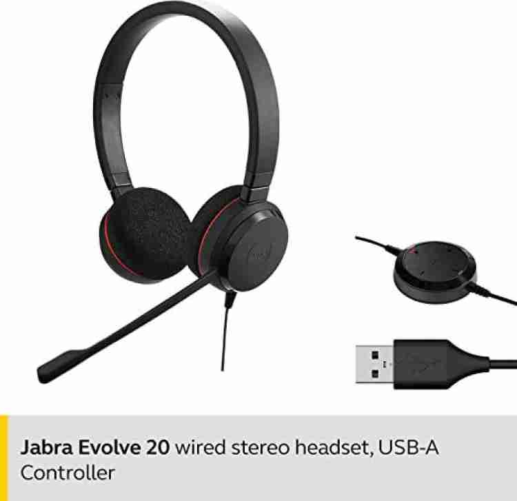 Jabra evolve 20 ms stereo 2024 usb headset for ms lync