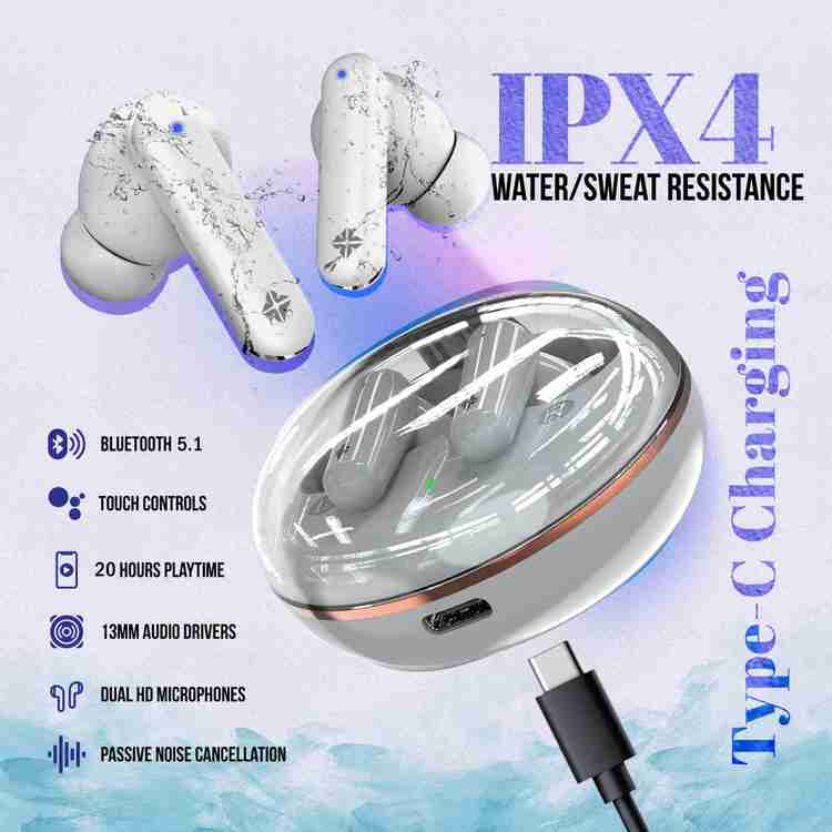 VRUX Glass Series 20H Playtime HD Calling Type C Charging TWS Earbuds Bluetooth Price in India Buy VRUX Glass Series 20H Playtime HD Calling Type C Charging TWS Earbuds Bluetooth Online