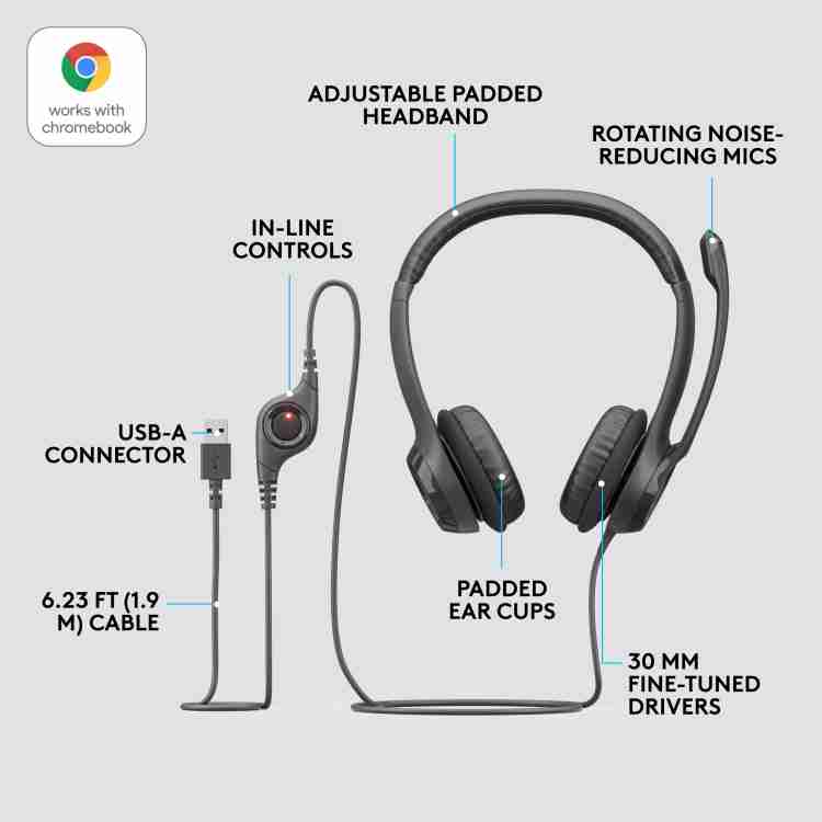 Logitech h390 usb wired headset sale