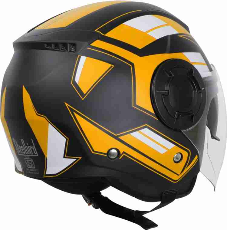 Steelbird SBH-31 DRX PACE MAT BLACK WITH ORANGE (WITH INNER SUN SHIELD)  Motorbike Helmet - Buy Steelbird SBH-31 DRX PACE MAT BLACK WITH ORANGE  (WITH INNER SUN SHIELD) Motorbike Helmet Online at
