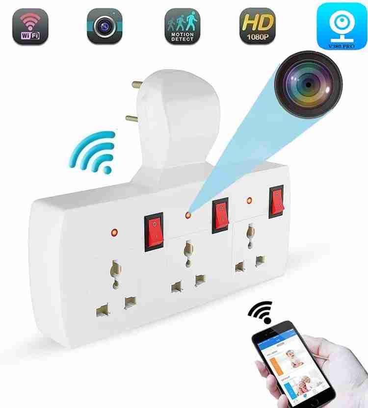 SPYTECTIFY Wifi Hidden Switch Board Camera With Inbuilt 32GB Live Audio Video 24 Hours Security Camera