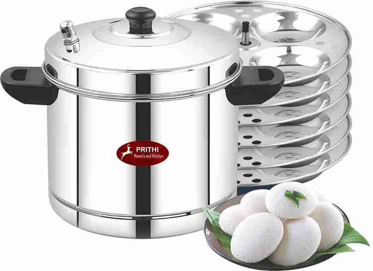 Prithi Home s and Kitchen 6 Plate Induction Friendly Idli maker Idly cooker 24 Idlies Induction Standard Idli Maker Price in India Buy Prithi Home s and Kitchen 6 Plate Induction Friendly