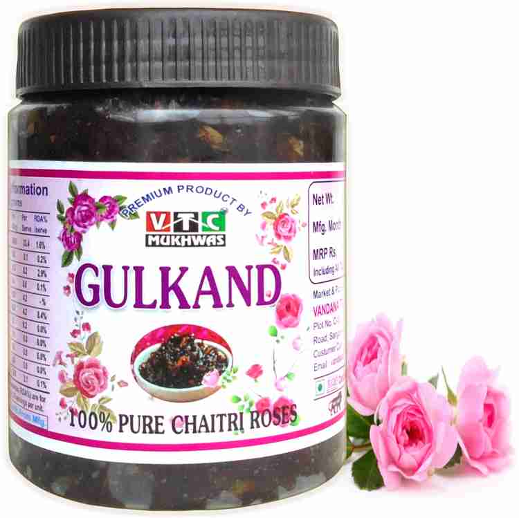 VTC Organic Gulkand Rose Petal Jam Made with Mishri 1400 g Rose Mouth Freshener Price in India Buy VTC Organic Gulkand Rose Petal Jam Made with Mishri 1400 g Rose Mouth