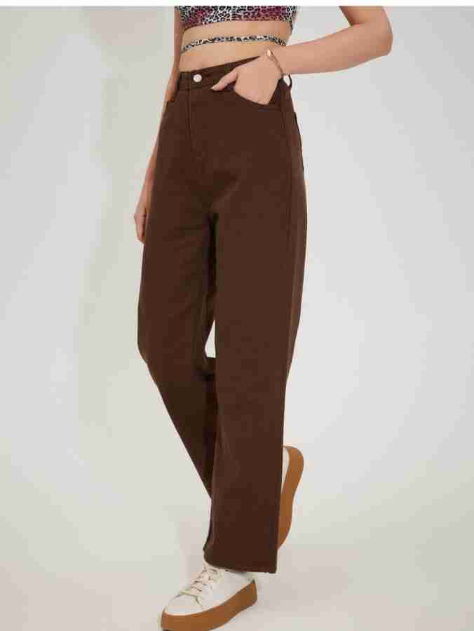 Rich Brown Flared Leg Jeans