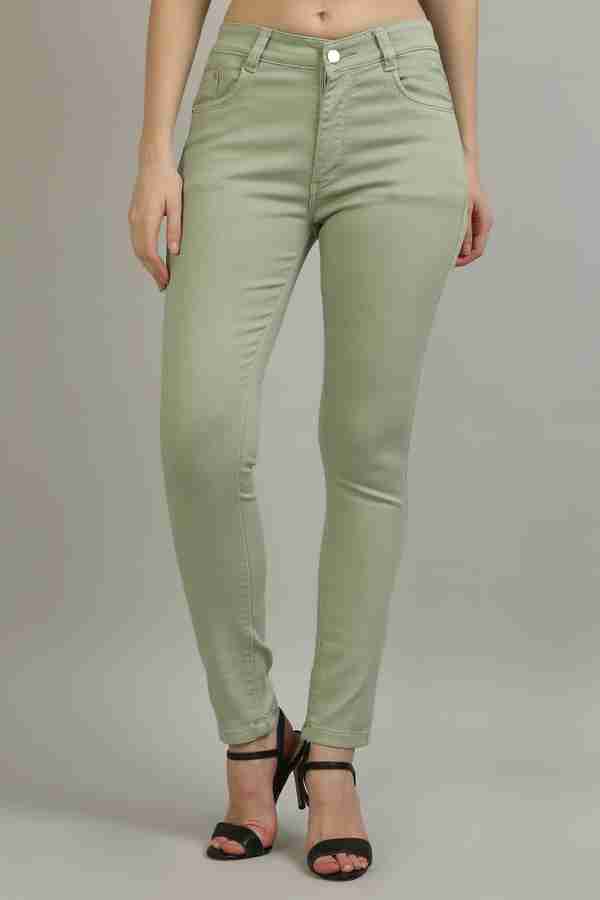 Light green jeans womens discount