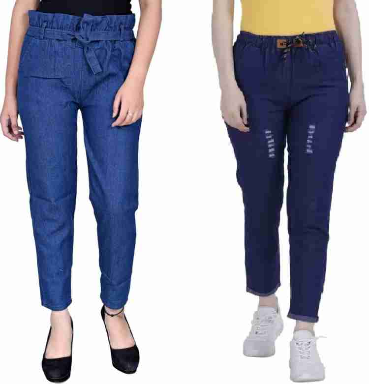 GLAMHOOD Jogger Fit Women Blue Jeans - Buy GLAMHOOD Jogger Fit Women Blue  Jeans Online at Best Prices in India