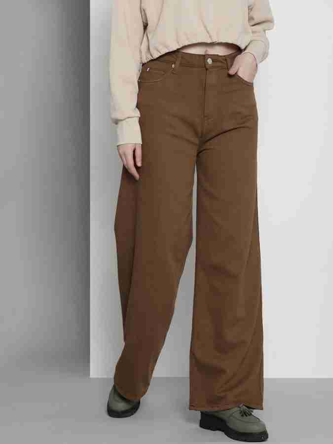 Rich Brown Flared Leg Jeans