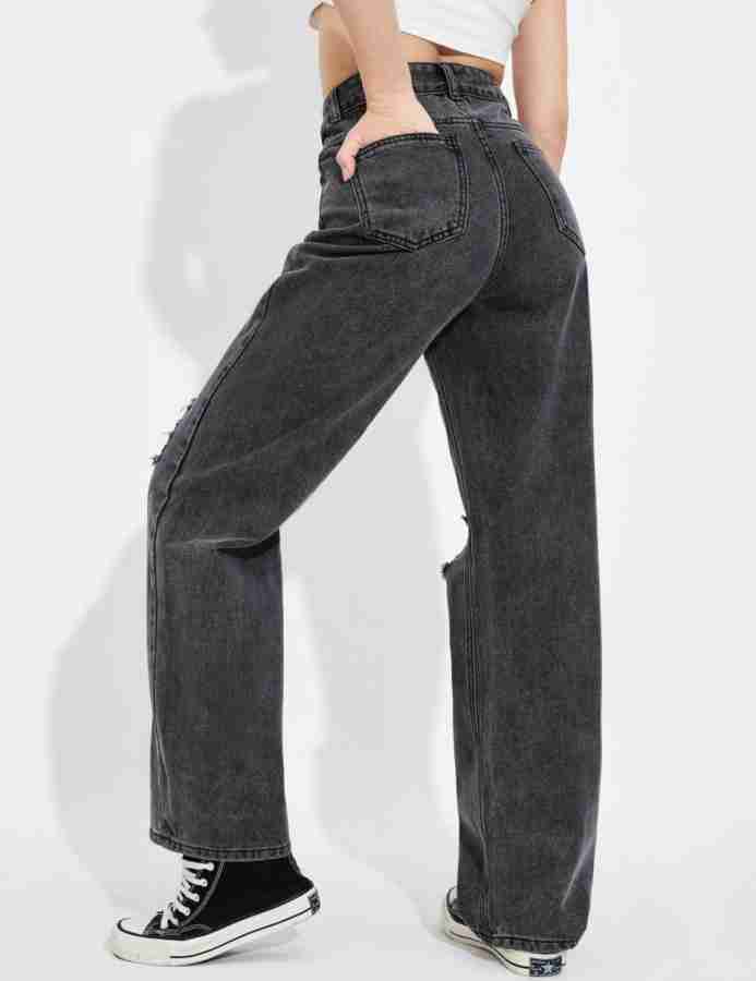 LIOAD Flared Women Dark Grey Jeans - Buy LIOAD Flared Women Dark Grey Jeans  Online at Best Prices in India