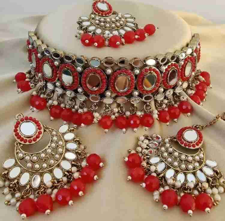Arushi Fashion Alloy Red Jewellery Set Price in India Buy Arushi Fashion Alloy Red Jewellery Set Online at Best Prices in India Flipkart
