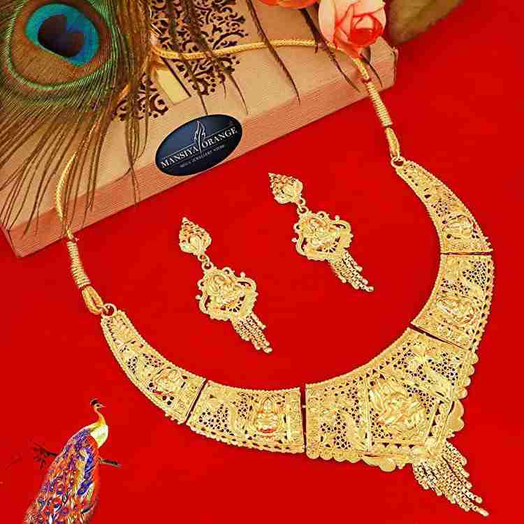 Mansiyaorange alloy clearance jewel set