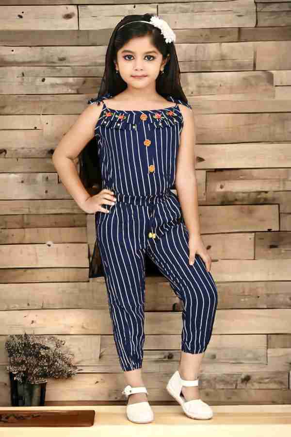 KHUKU FASHION Striped Girls Jumpsuit